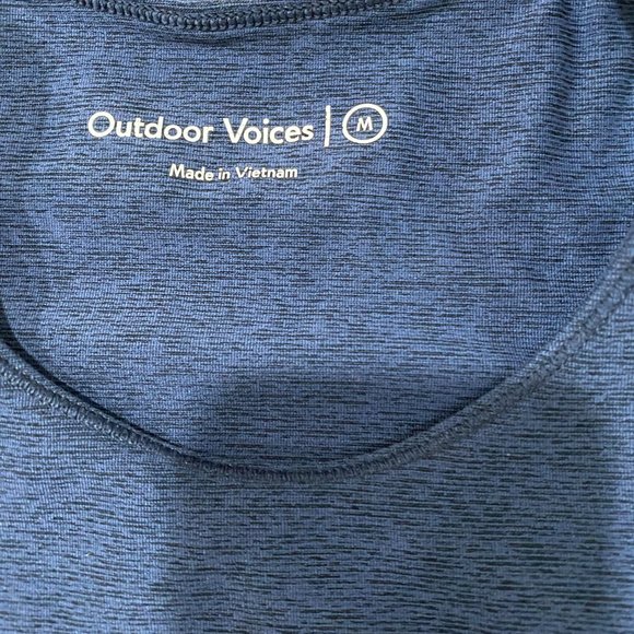 Outdoor Voices Blue Flashback Crop Top Sports Bra Size Medium - Picture 3 of 5